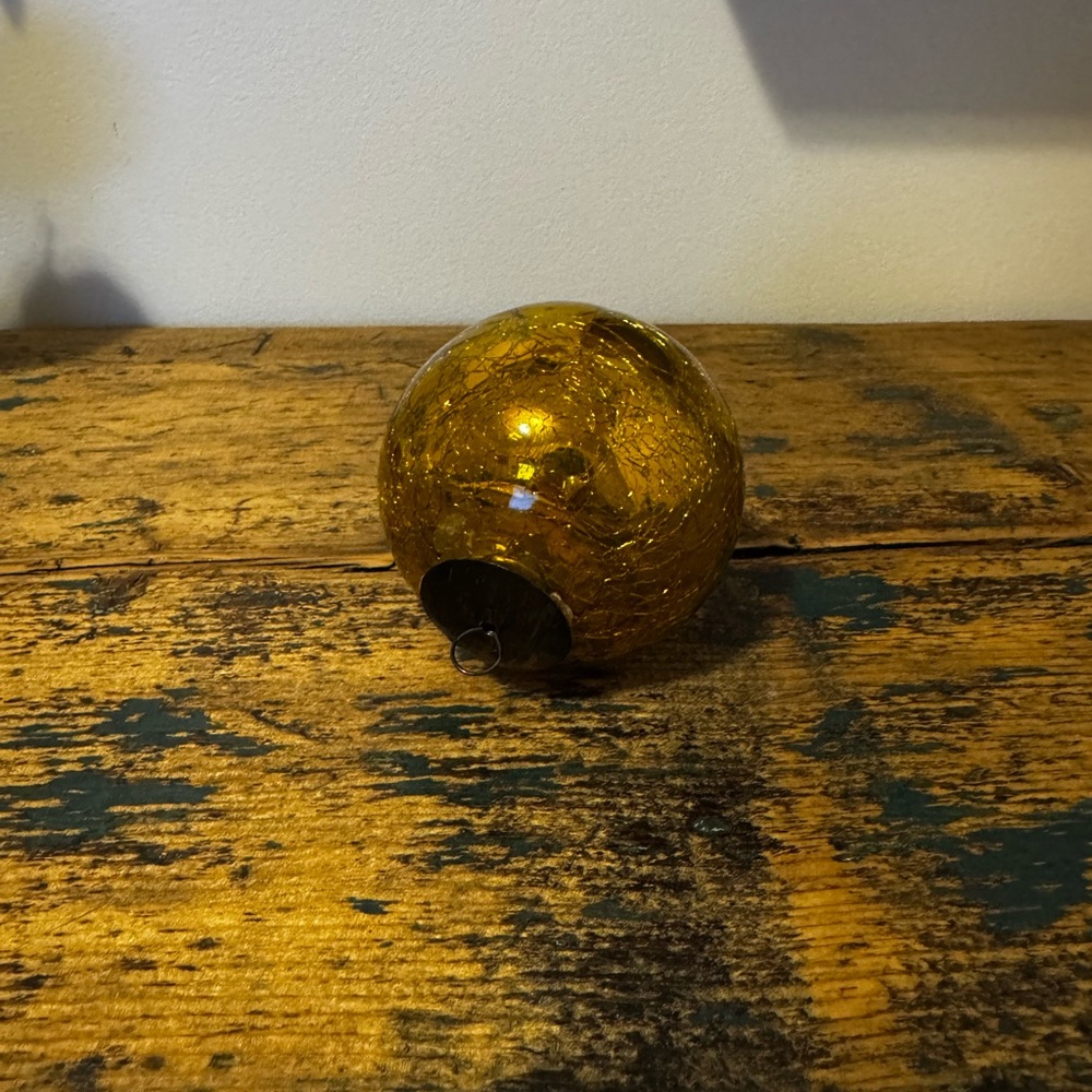 Gold Crackle Glass Ornament